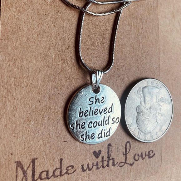 ✨NWT✨Empowering necklace: She Believed She Could So She Did✨Hand Crafted ✨ - Picture 3 of 6